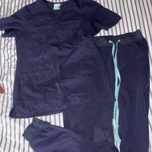 Women's Navy Blue Scrub Set